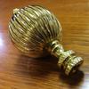 Royal Designs Ribbed Pear 2.25" Lamp Finial for Lamp Shade, Polished Brass - Set of 2 view 2
