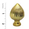 Royal Designs Ribbed Pear 2.25" Lamp Finial for Lamp Shade, Polished Brass - Set of 2 view 3