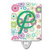 Caroline's Treasures CJ2011-FCNL Letter F Flowers Pink Teal Green Initial Letter F Flowers Pink Teal Initial Night Light, Multicolor, 6x4 view 1