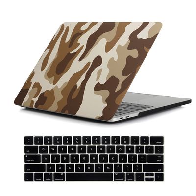 RYGOU for MacBook Pro 13 inch Case CAMO Brown 2015 2014 2013 2012 A1502 A1425 with Retina Display Non Touch Bar, 2 in 1 Bundle Ultra Slim Exquisite Finish Plastic Hard Shell with Keyboard Cover