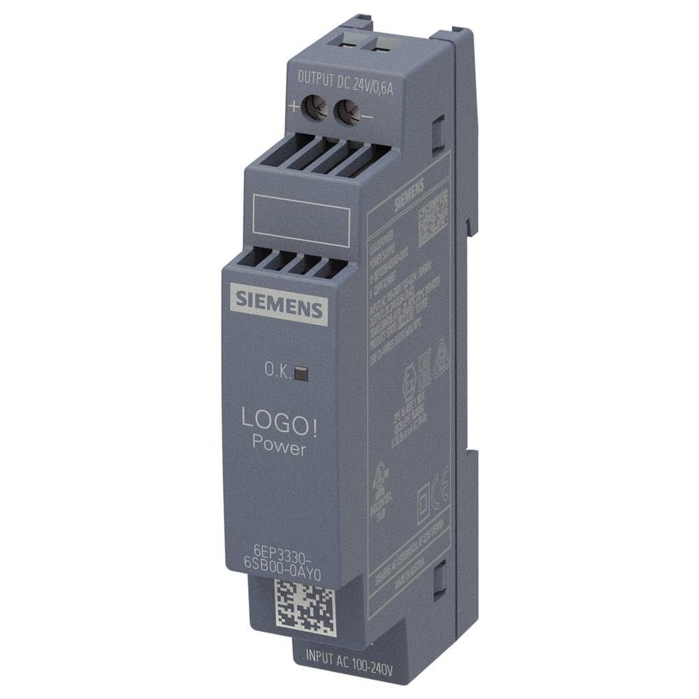 6EP3330-6SB00-0AY0 | SIEMENS Logo!Power 24 V / 0.6 A STABILIZED Power Supply Input: 100-240 V AC Output: DC 24 V / 0.6 A