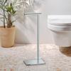 Gatco 1443C Modern Square Base Toilet Paper Holder Stand with Storage, Chrome, 21.13"H view 2