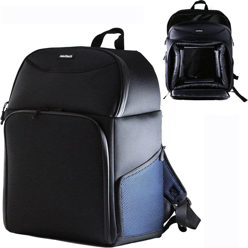 Navitech Portable Rugged Black & Blue Backpack/Rucksack Carry Case Compatible with The HP ProDesk 600 G3 SFF Desktop PC
