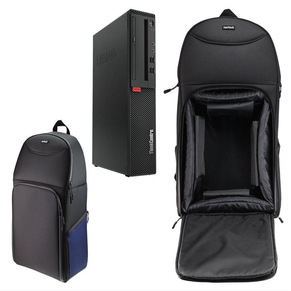 Navitech Portable Rugged Black & Blue Backpack/Rucksack Carry Case Compatible with The Lenovo ThinkCentre M710s Desktop PC