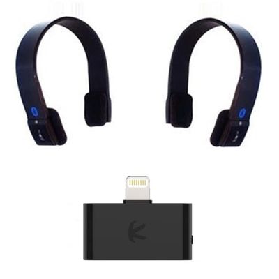 KOKKIA i10L_Plus_2S10 : Digital i10L Bluetooth Splitter Transmitter for iPhone, iPad, iPod Touch with Lightning Connector Plus 2 S10 Bluetooth Stereo Headsets
