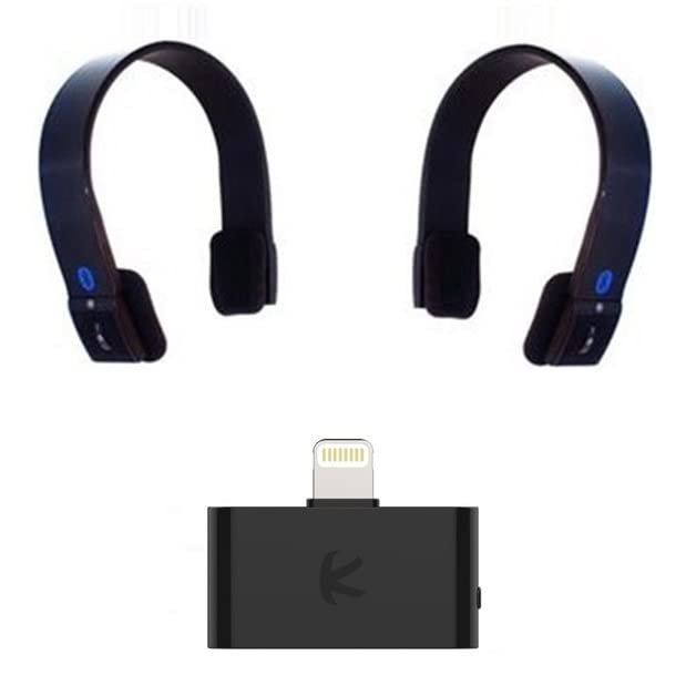 KOKKIA i10L_Plus_2S10 : Digital i10L Bluetooth Splitter Transmitter for iPhone, iPad, iPod Touch with Lightning Connector Plus 2 S10 Bluetooth Stereo Headsets