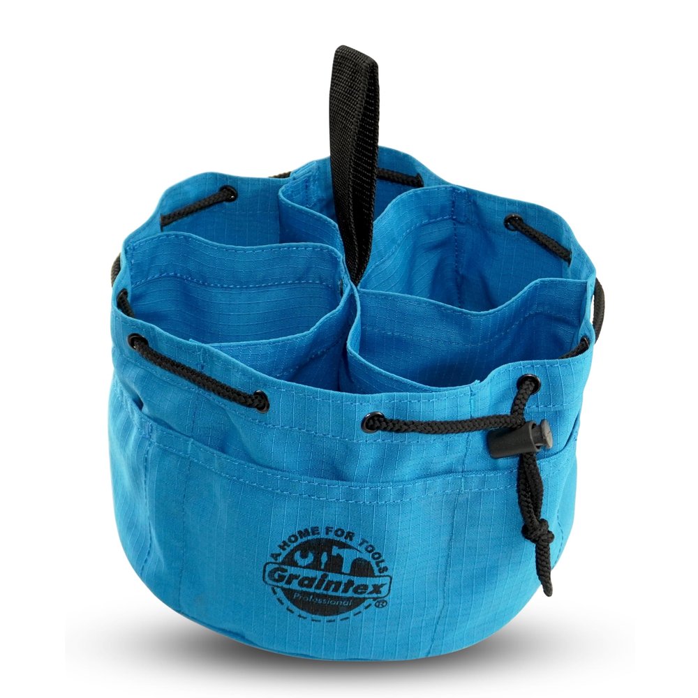 Graintex 18 Pockets Grab Bag Rip-stop Canvas Drawstring Closure, Small Part Organizer Pouch, Small Tools, Screws, Parts, Parachute Tool Bag for Efficient Storage - Royal Blue