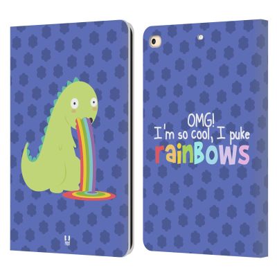 Head Case Designs Blue Rainbow Puke Leather Wallet Case Compatible with Apple iPad 9.7 2017 / iPad 9.7 2018
