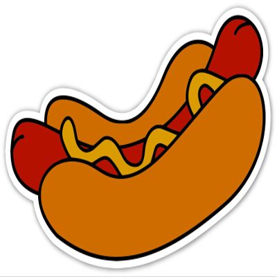 Hot Dog and Mustard High Quality Vinyl Decal Bumper Sticker 4 X 6