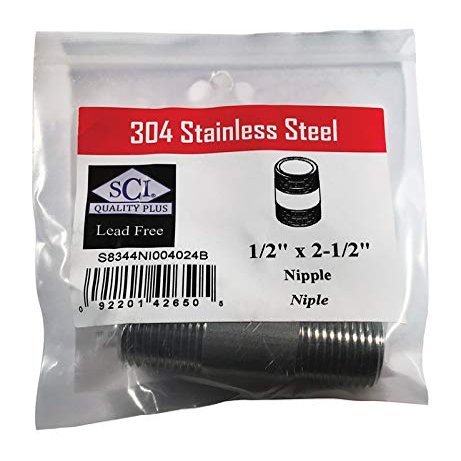 Smith Cooper Nipple SS 1/2 X 2.5