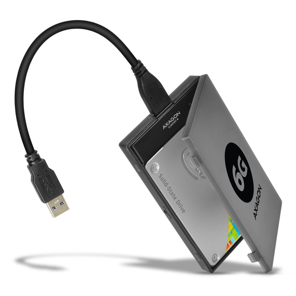 AXAGON Compatible ADSA-1S6 SLIMPort6 Adapter, USB 3.0, 2,5" SSD/HDD, SATA 6G - mit Case