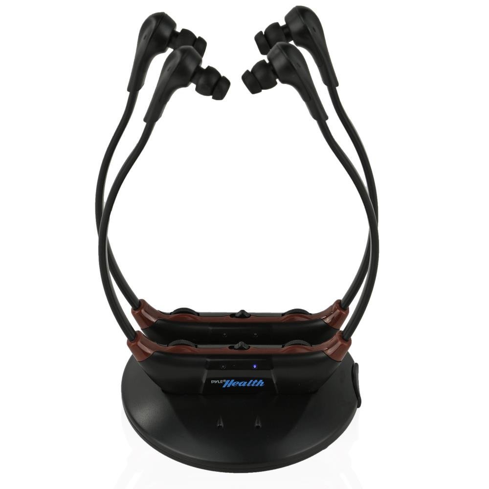 Pyle Upgraded Version Dual Wireless Amplifier, Wireless TV Listening Speakers, Amplifier Headset, TV Audio Assist, TV Sound System Wireless, Wireless Headset, TV Bluetooth Headset, 2 Headsets, 2.4G