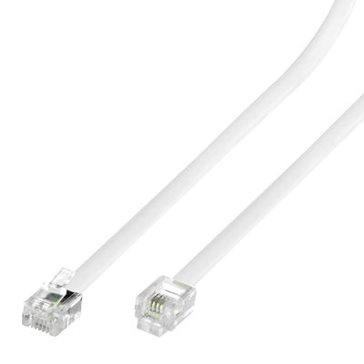 Conext Link RJ11 6P4C Modular Telephone Extension Cable Phone Cord Line Wire (15 Feet, White) 33205
