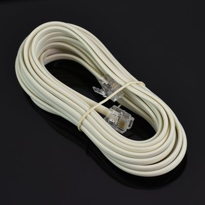 Conext Link RJ11 6P4C Modular Telephone Extension Cable Phone Cord Line Wire (15 Feet, Beige) 33206
