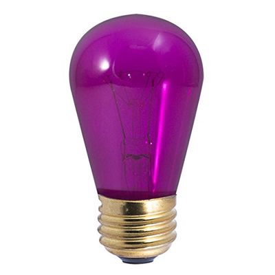 (PACK OF 200) 11W S14 SIGN TRANSPARENT PURPLE E26 130V LIGHT BULBS