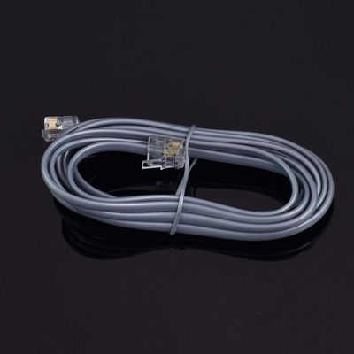 Conext Link RJ11 6P4C Modular Telephone Extension Cable Phone Cord Line Wire (7 Feet, Grey) 33203