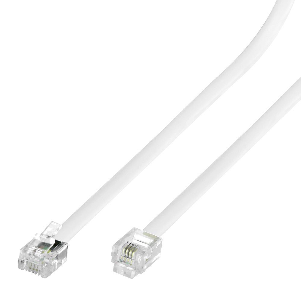 Conext Link RJ11 6P4C Modular Telephone Extension Cable Phone Cord Line Wire (25 Feet, White) 33210