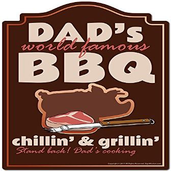 Dad's World Famous BBQ 3 Pack of Vinyl Decal Stickers | 3.3" X 5" | Indoor/Outdoor | Funny Decoration for Laptop, Car, Garage, Bedroom, Offices | SignMission