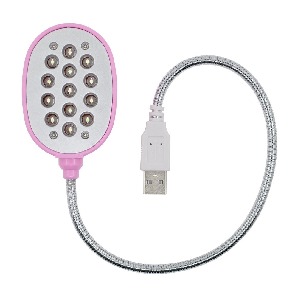 BlueSea USB LED Lights, 13 Lights, Simple USB Lamp, Daylight Color, Pink