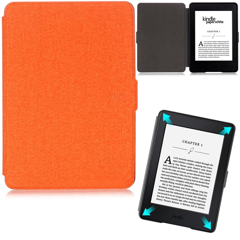Artyond Case for Kindle Paperwhite, PU Leather Folio Card Slots Case with Auto Sleep/Wake Cover for Amazon Kindle Paperwhite 123 (Fits All 2012, 2013, 2015 and 2016 Versions), Orange