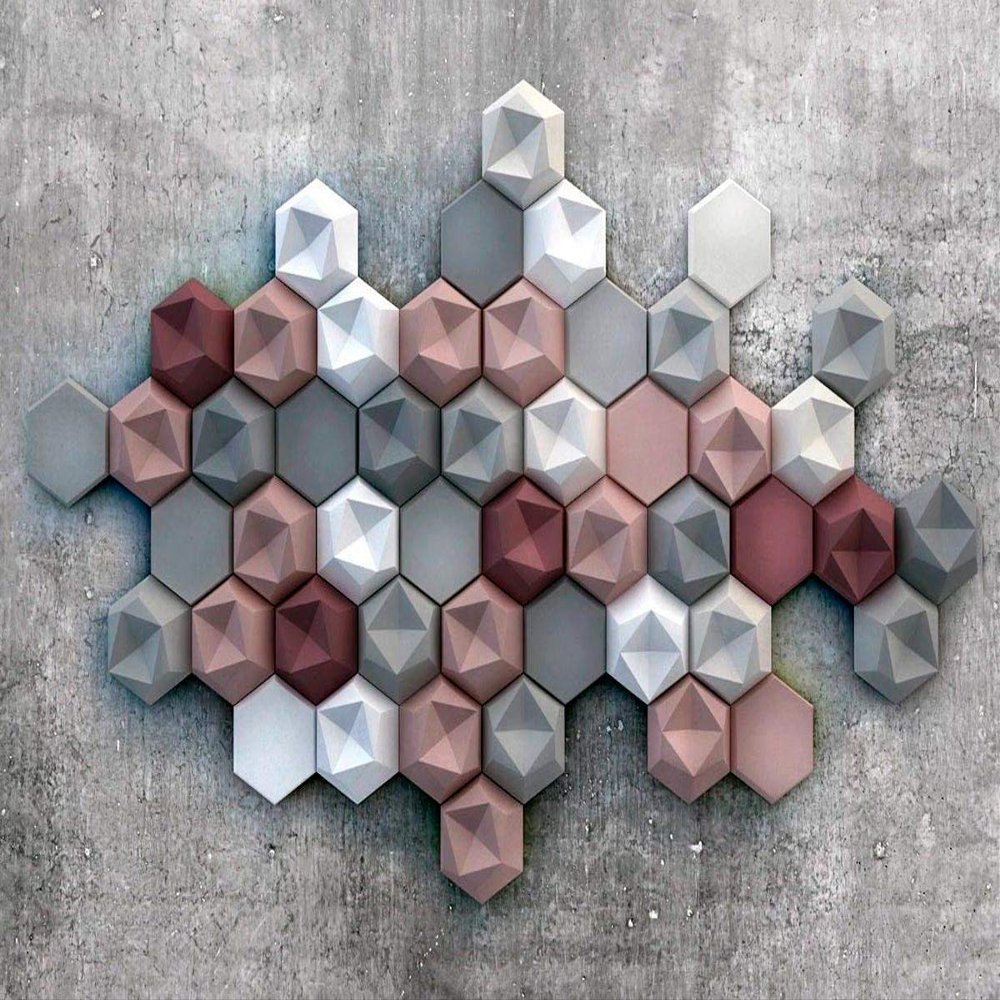 Sold 12 pcs molds 3D Wall Tiles Concrete Tiles Hexahedron Modern Art Wall Decor W21