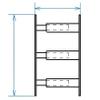 B942V Telescopic Bar with 3 Rungs 30 to 55 cm Black view 2