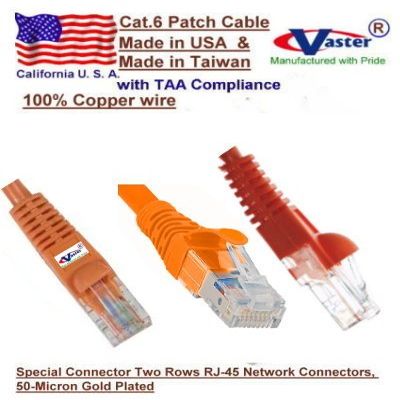 100 FT - UTP Cat.6 Ethernet Patch Cable - Pure Copper  UL CSA - Orange