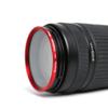 NinoLite UV Filter 40.5mm Red Frame Camera Lens Protection Structure to Mount Lens Cap Over Filter view 3
