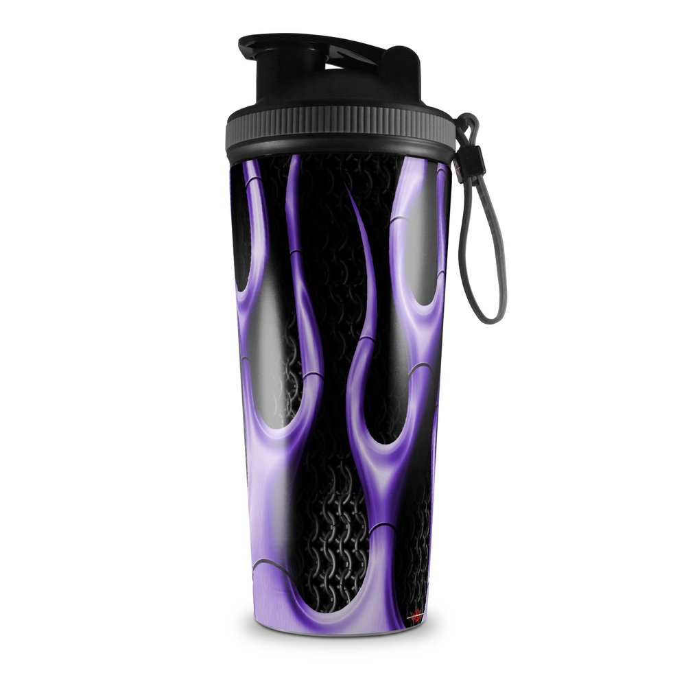 Skin Wrap Decal compatible with IceShaker 2nd Gen 26oz Metal Flames Purple (SHAKER NOT INCLUDED)