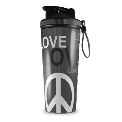 Skin Wrap Decal compatible with IceShaker 2nd Gen 26oz Love and Peace Gray (SHAKER NOT INCLUDED)