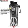 Skin Wrap Decal compatible with IceShaker 2nd Gen 26oz Love and Peace Gray (SHAKER NOT INCLUDED) view 2
