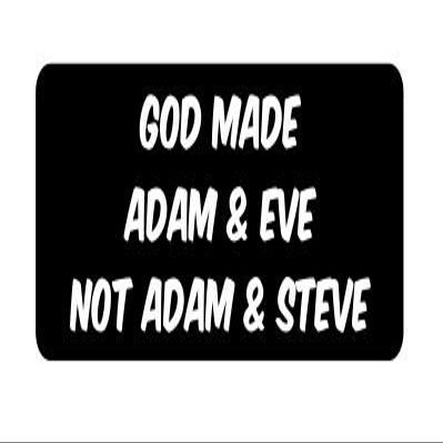 3 - God Made Adam Eve not Adam and Steve Funny Hard hat Helmet 3" x 1.25" Vinyl Decals Bumper Stickers