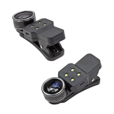 BoxWave Universal LED SmartyLens, Universal LED SmartyLens - Jet Black, Smart Gadget for Smartphones and Tablets
