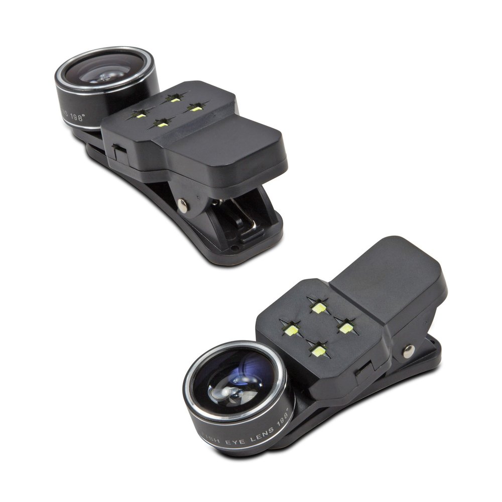 BoxWave Universal LED SmartyLens, Universal LED SmartyLens - Jet Black, Smart Gadget for Smartphones and Tablets