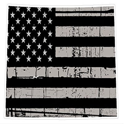 CustomDecal US Colorado State (N8) - Premium Distressed Flag Vinyl Decal - American State Pride Sticker for Cars, Trucks, Windows, and Laptops - USA Flag Black and White Design - Waterproof 5''