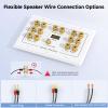 Cable Matters Triple Gang 7.1 Speaker Wall Plate with HDMI, Home Theater Wall Plate, Banana Plug Binding Post FacePlate, White view 3