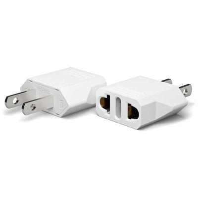 European to US Plug Adapter, Unidapt EU to US Adapters, Europe to USA Plug Adaptor, 220V to 110V Plug Pin Converter, Travel Adapters European to American, Canada, Mexico, Type A, 2-Pack