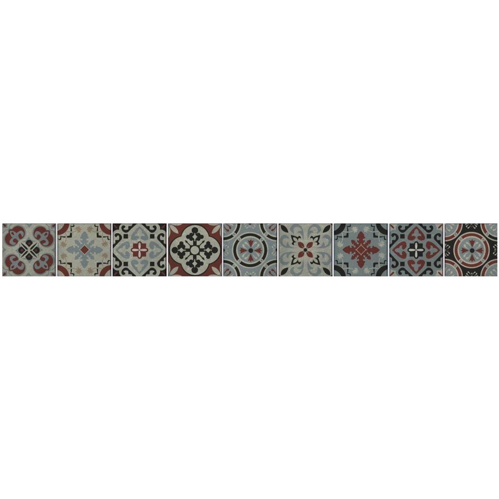 Plage Tile Sticker Cement Ceramic Tiles Ozzano, Vinyl, Brown, 10 x 100 x 10 cm