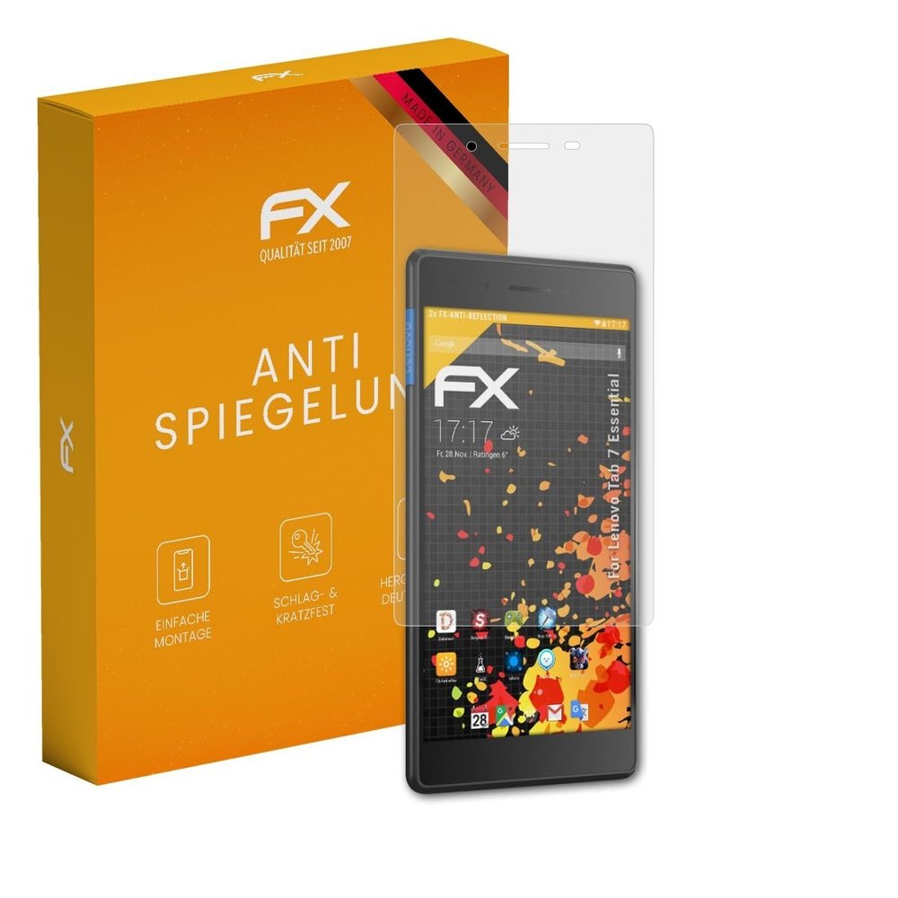 atFoliX Screen Protector compatible with Lenovo Tab 7 Essential Screen Protection Film, anti-reflective and shock-absorbing FX Protector Film (2X)