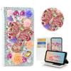 STENES Bling Phone Case Compatible with iPod Touch (6th Generation) Case - Stylish - 3D Handmade Bling Crystal Rose Butterfly Flowers Wallet Credit Card Slots Fold Media Stand Leather Cover - Pink view 1