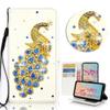 STENES Bling Phone Case Compatible with iPod Touch (6th Generation) Case - Stylish - 3D Handmade Bling Crystal Peacock Desgin Wallet Credit Card Slots Fold Media Stand Leather Cover - Blue view 1
