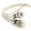 190ft White, 3GHz Aerial Dual Solid Copper RG6 w/Copper Ground Messenger Coaxial Cable 18AWG Weather Seal Brass Connectors UL ETL HD Satellite, Assembled in USA view 1