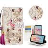 STENES Bling Phone Case Compatible with iPod Touch (6th Generation) Case - Stylish - 3D Handmade Crystal Fan Tassel Pendant Ballet Girls Wallet Credit Card Slots Fold Stand Leather Cover - Hot Pink view 1