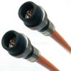 35ft Orange 3Ghz Direct Burial Underground RG6 COAXIAL Cable 18AWG Gel Coat Braid Weather Boot Nickel Plated Anti-Corrosion CONNECTORS HD Satellite Assembled in USA view 1