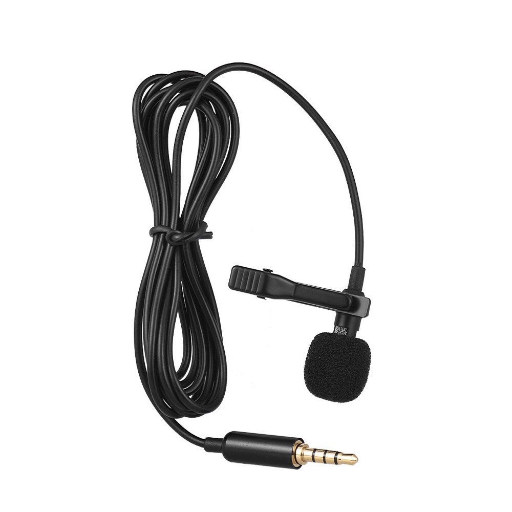Andoer EY-510A Mini Clip On Lapel Lavalier Condenser Mic Wired Microphone Compatible with Android Smartphone DSLR Camera Computer PC Laptop