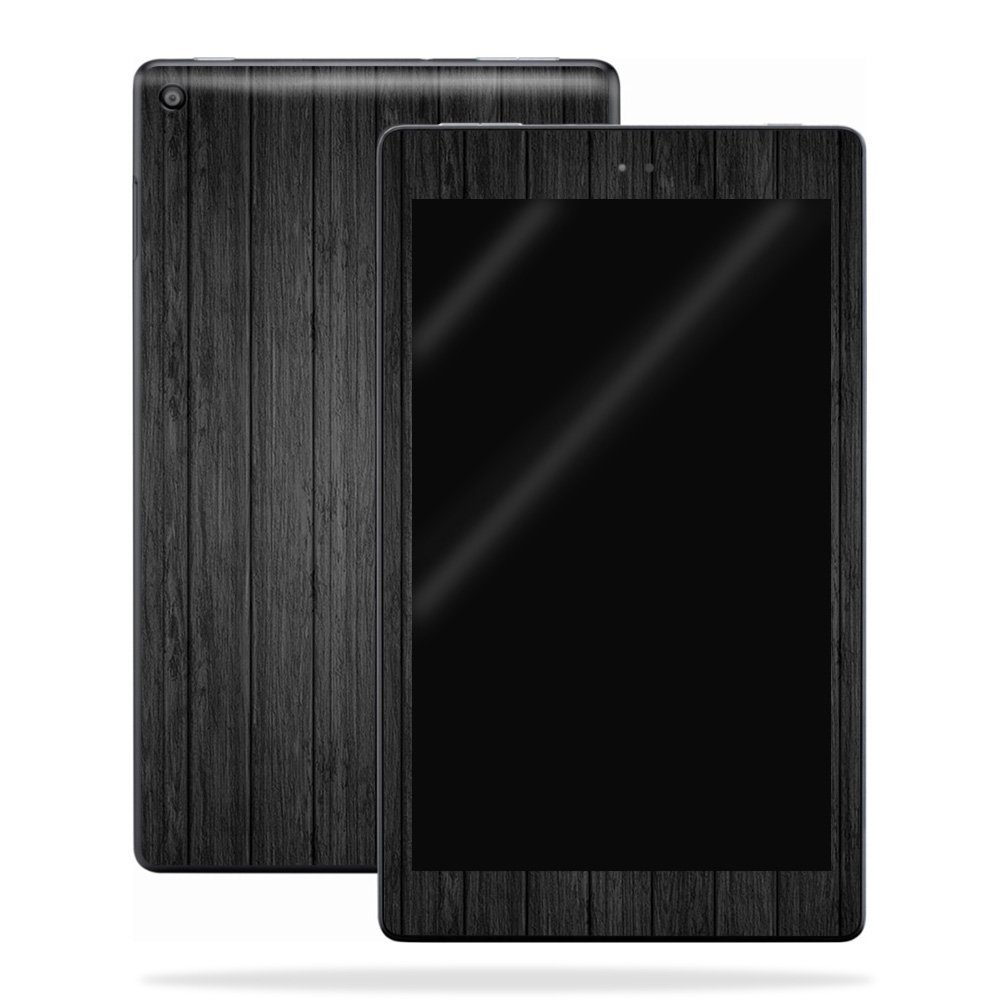 MightySkins Skin Compatible with Amazon Kindle Fire HD 10 (2017) - Black Wood | Protective, Durable, and Unique Vinyl Decal wrap Cover | Easy to Apply, Remove, and Change Styles | Made in The USA