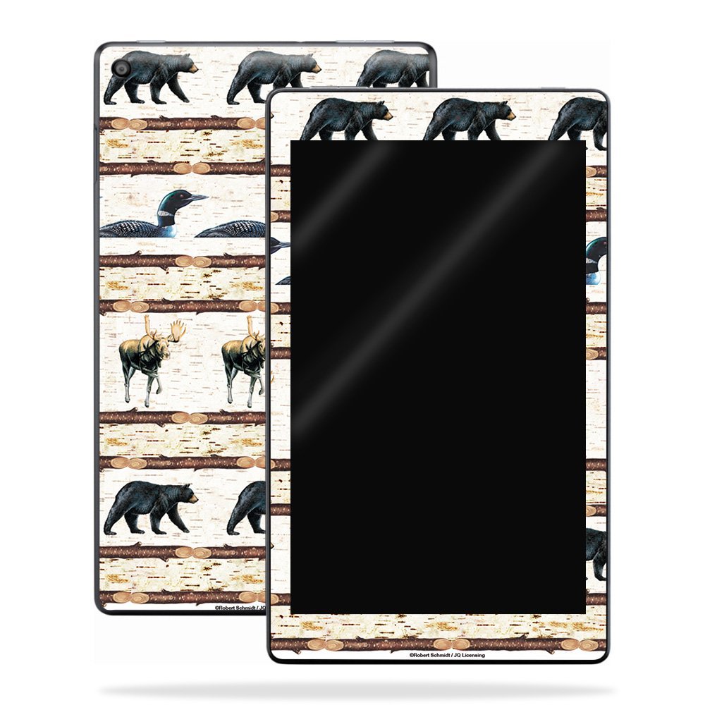 MightySkins Skin Compatible with Amazon Kindle Fire HD 10 (2017) - Lodge Stripes | Protective, Durable, and Unique Vinyl Decal wrap Cover | Easy to Apply, Remove, and Change Styles | Made in The USA