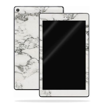 MightySkins Skin Compatible with Amazon Kindle Fire HD 10 (2017) - White Marble | Protective, Durable, and Unique Vinyl Decal wrap Cover | Easy to Apply, Remove, and Change Styles | Made in The USA