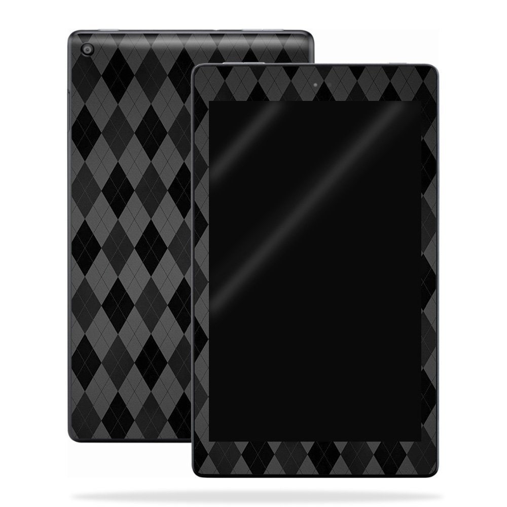 MightySkins Skin Compatible with Amazon Kindle Fire HD 10 (2017) - Black Argyle | Protective, Durable, and Unique Vinyl Decal wrap Cover | Easy to Apply, Remove, and Change Styles | Made in The USA