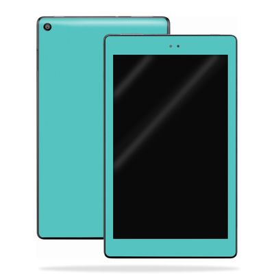MightySkins Skin Compatible with Amazon Kindle Fire HD 10 (2017) - Solid Turquoise | Protective, Durable, and Unique Vinyl Decal wrap Cover | Easy to Apply, Remove | Made in The USA